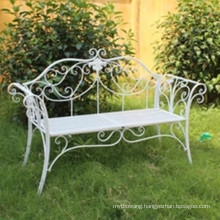 Hot Sale Folding White Wrought Iron Garden Bench